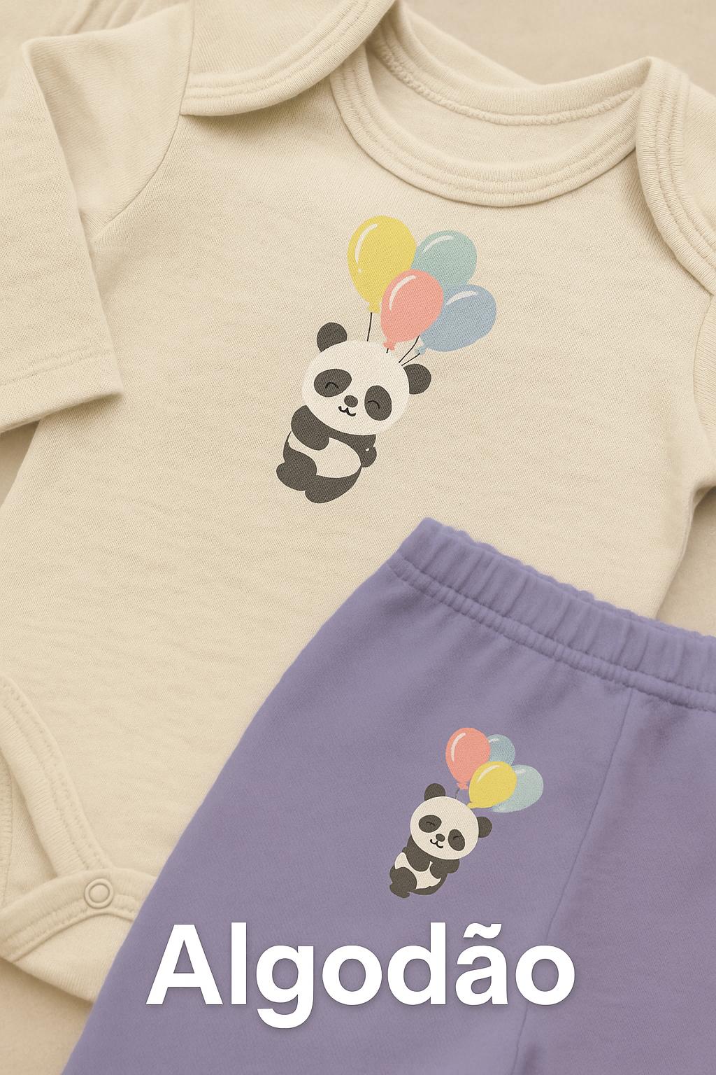 Conjunto Manga Longa - Panda dos Balões