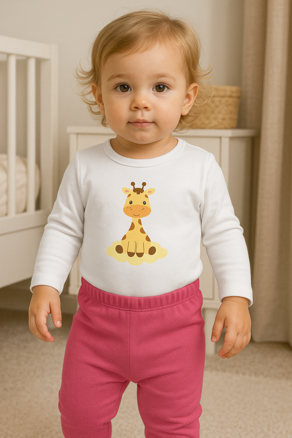 Conjunto Manga Longa - Girafinha nas Nuvens