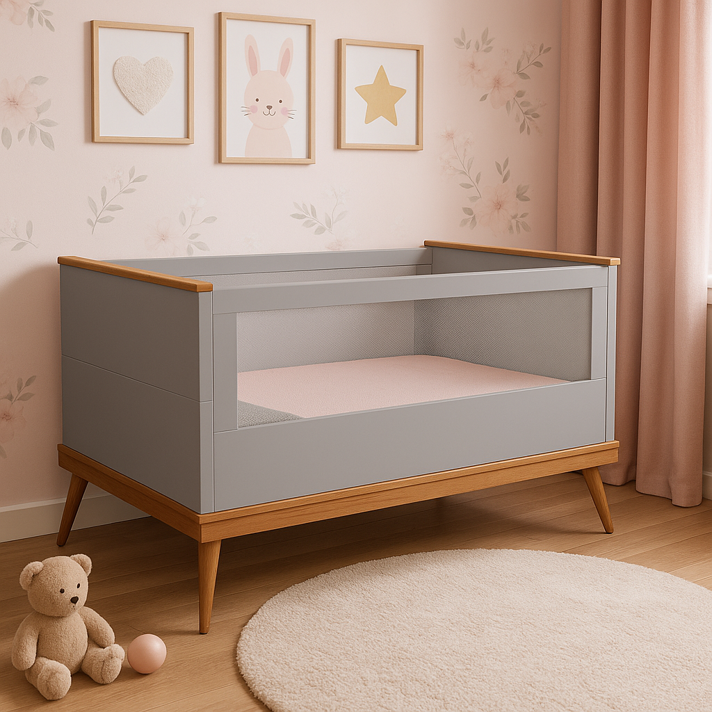 Berço Infantil Bebê Dorminhoco Cinza