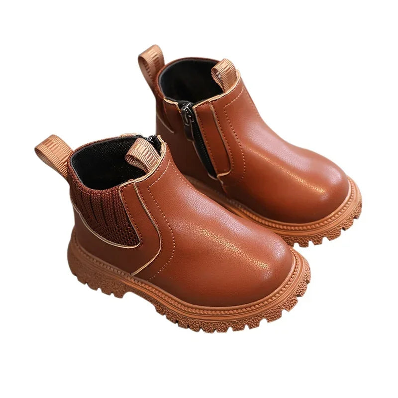 Bota Infantil Unissex Cano Curto – Botinha Fashion Confortável em Couro Sintético
