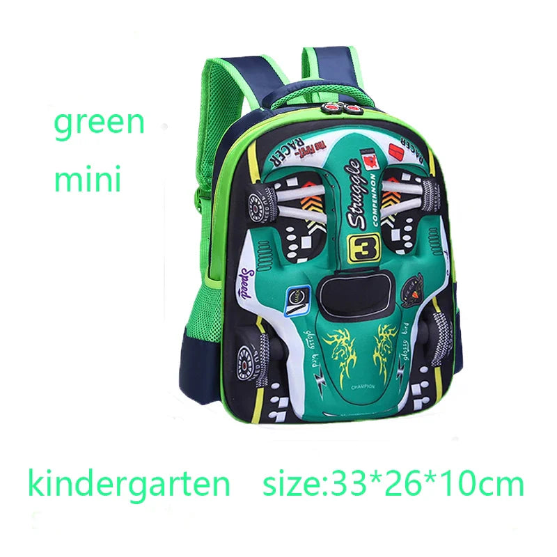 Mochila Infantil 3D Carro Impermeável – Leve e Resistente