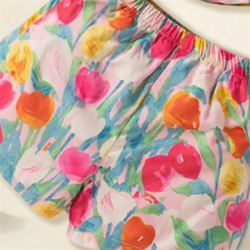 Conjunto Infantil Feminino Floral Colorido – Estilo Alegre e Conforto para Todas as Ocasiões