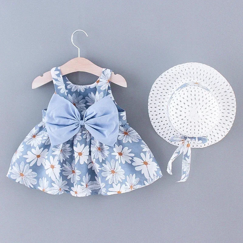 Vestido Infantil Floral com Laço – Modelo Princesa