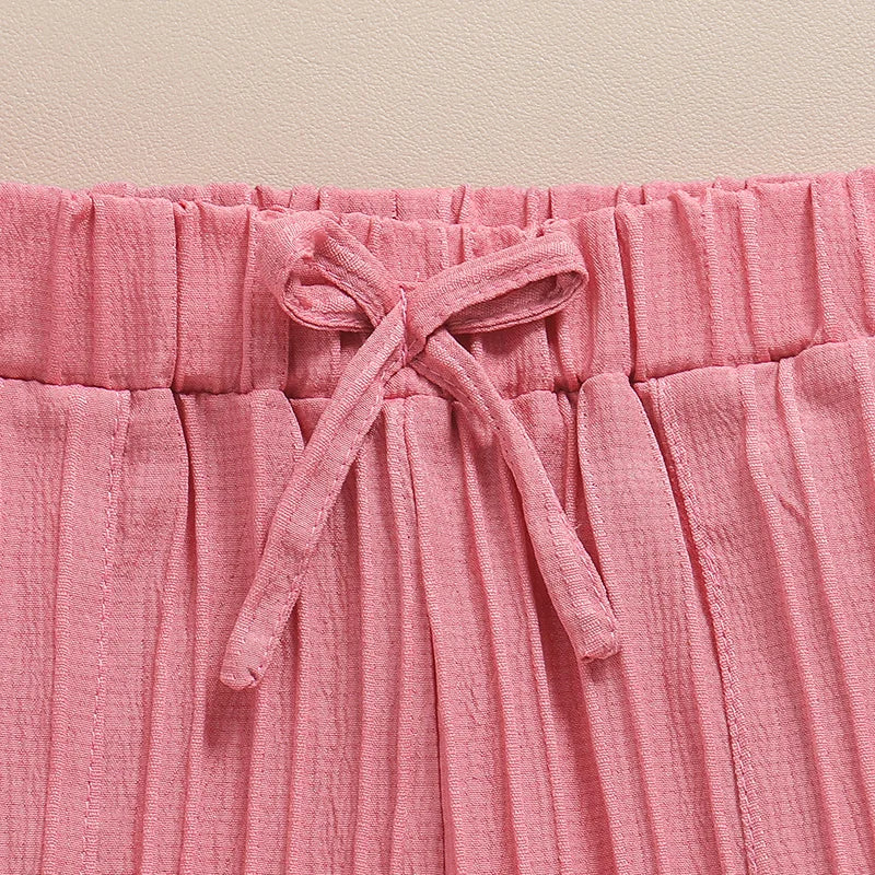 Conjunto Infantil Feminino Rosa Canelado – Estilo e Conforto para o Dia a Dia