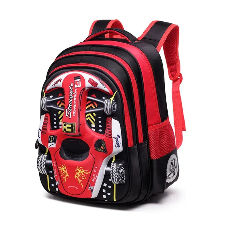 Mochila Infantil 3D Carro Impermeável – Leve e Resistente