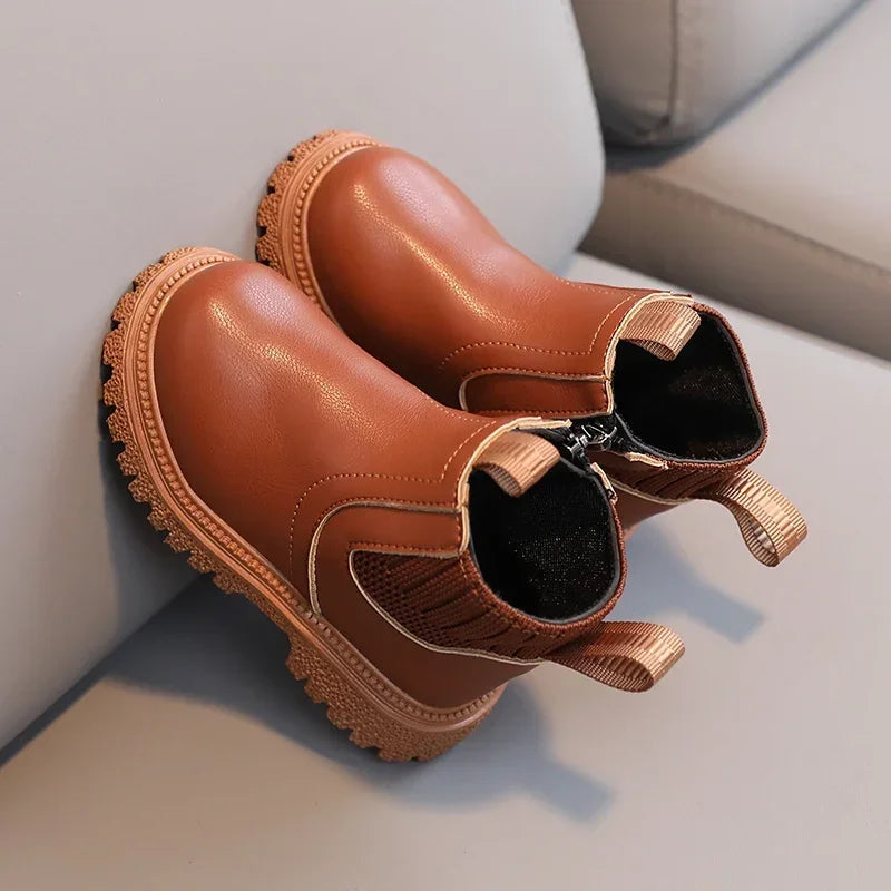 Bota Infantil Unissex Cano Curto – Botinha Fashion Confortável em Couro Sintético