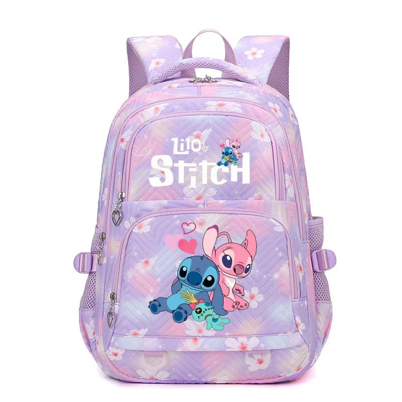 Mochila Stitch Estampada de Grande Capacidade – Mochila Escolar e de Viagem Leve para Mulheres e Meninas