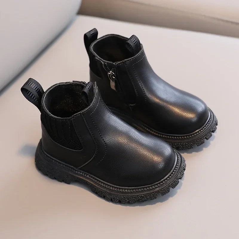 Bota Infantil Unissex Cano Curto – Botinha Fashion Confortável em Couro Sintético