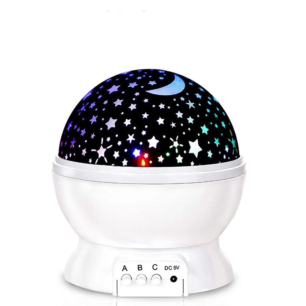 Luminária Projetora Infantil Estrelas e Lua