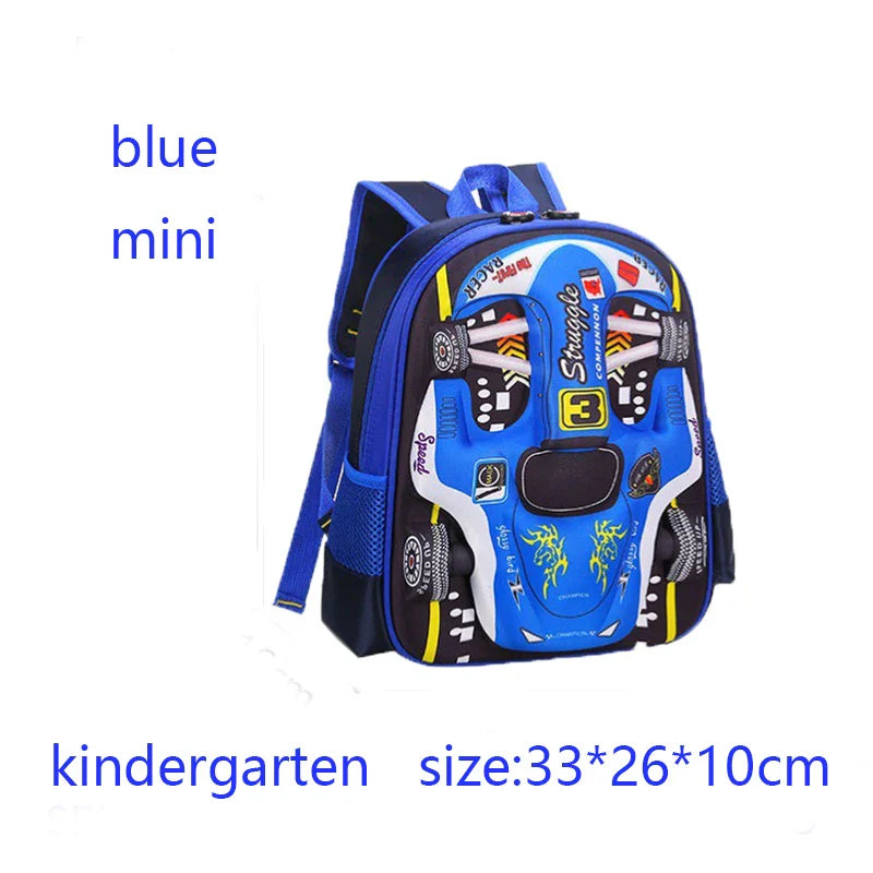 Mochila Infantil 3D Carro Impermeável – Leve e Resistente