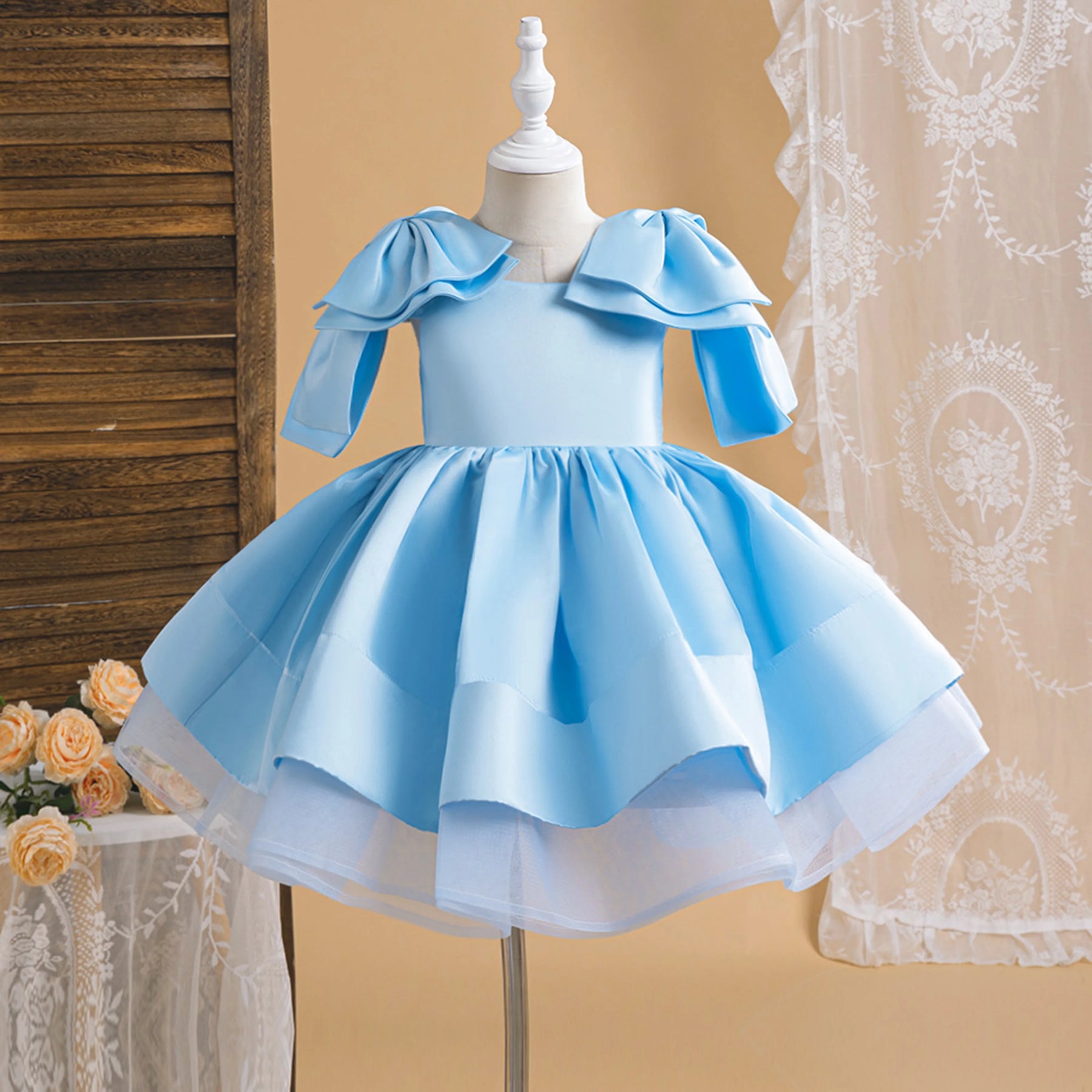 Vestido Princesa Infantil Rosa com Laço – Festa & Cerimónia