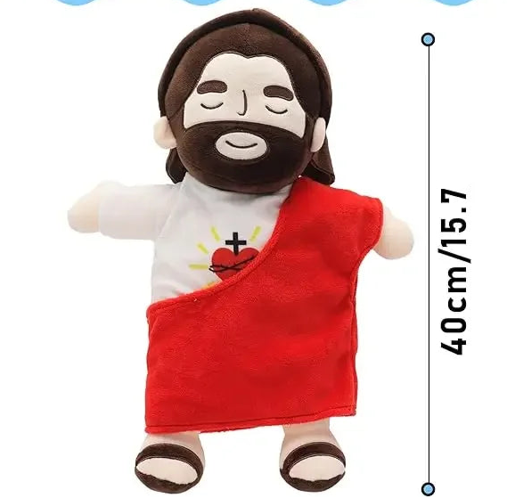 Boneco Interativo Jesus com Luz, Música e Respiração