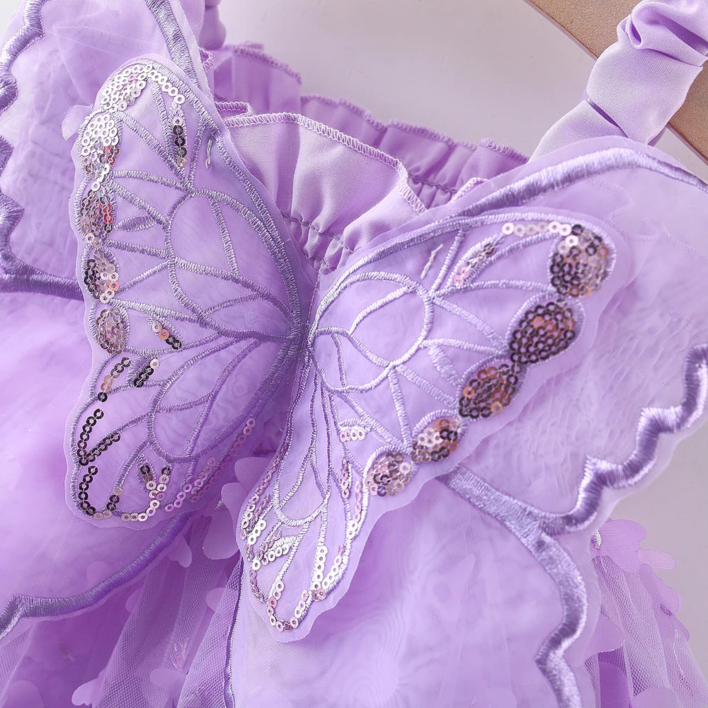 Vestido Princesa Bebê com Asas de Borboleta