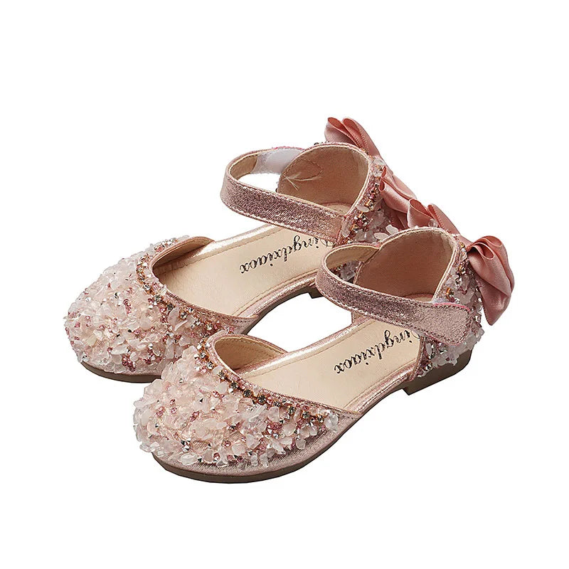 Sapatilha Infantil de Festa com Laço e Pedrarias – Sapato Elegante para Meninas