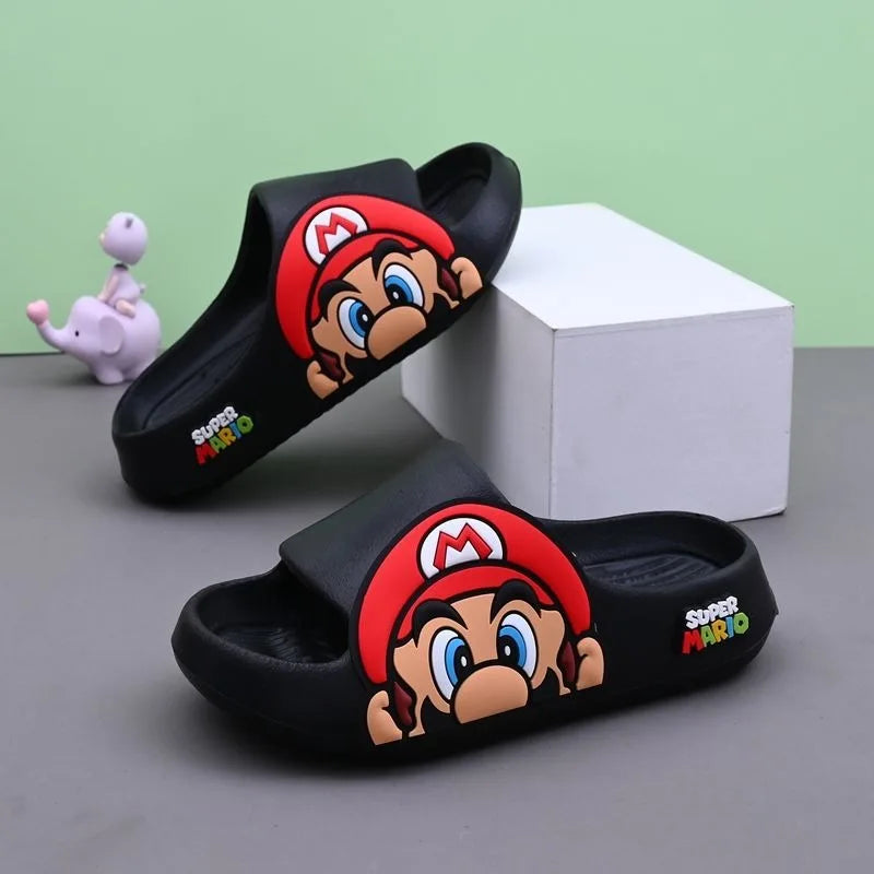 Chinelo Infantil Super Mario Azul – Sandália Confortável Antiderrapante para Meninos e Meninas