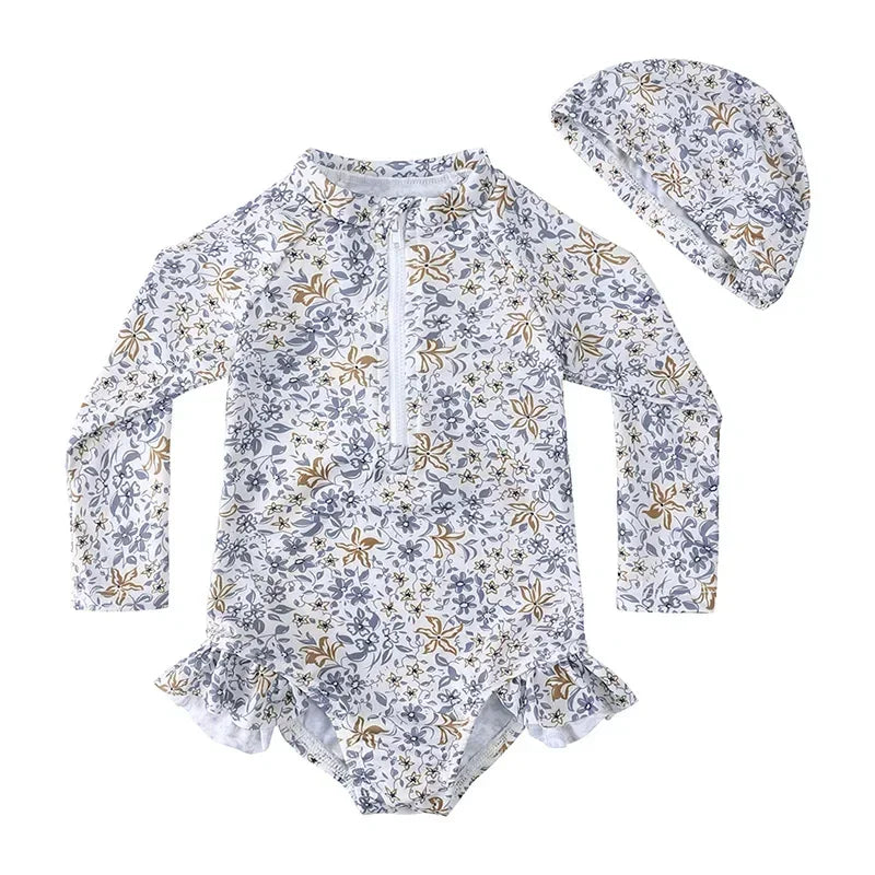 Maiô Infantil UV com Babados