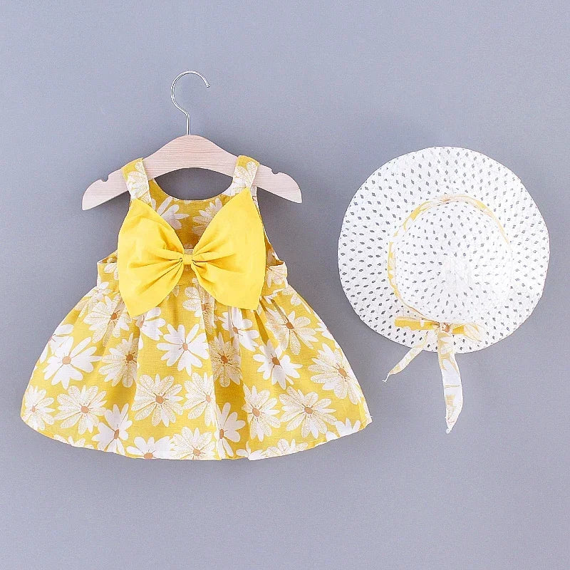 Vestido Infantil Floral com Laço – Modelo Princesa
