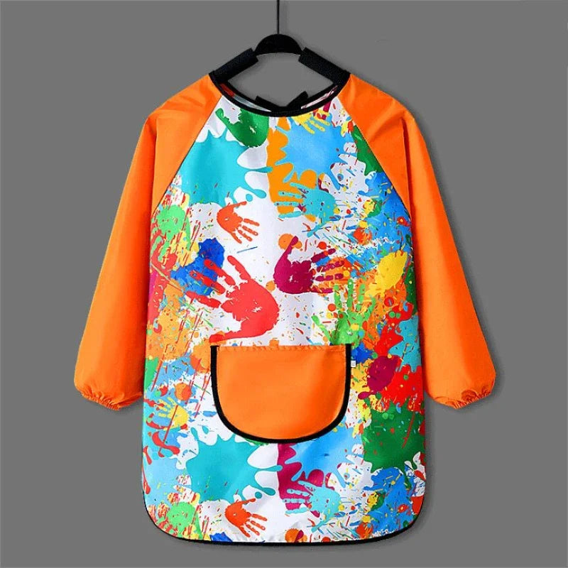 Avental Infantil Impermeável com Mangas Longas – Ideal para Pintura, Artes e Alimentação