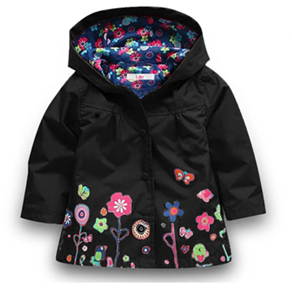Capa de Chuva Infantil com Capuz – Jaqueta Impermeável Estampada para Meninas e Meninos