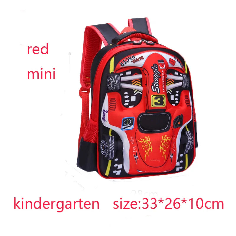 Mochila Infantil 3D Carro Impermeável – Leve e Resistente