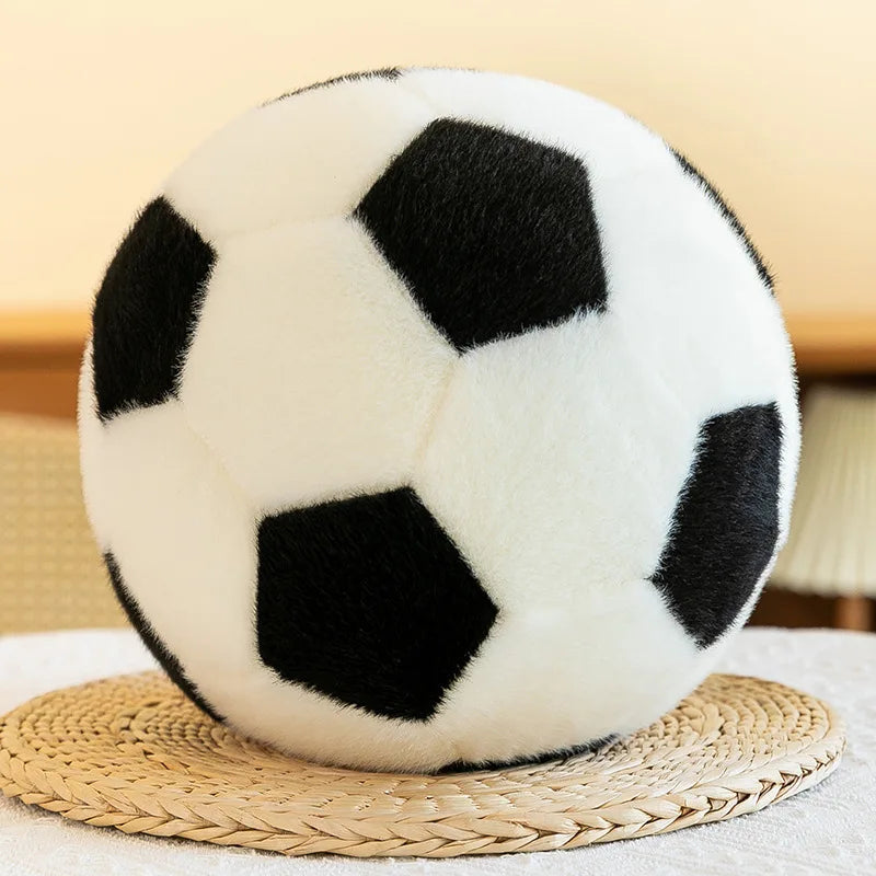 Bola de Pelúcia Decorativa em Formato de Futebol – Almofada Divertida para Crianças e Adultos