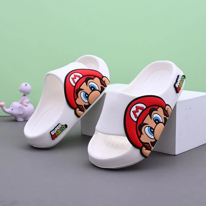 Chinelo Infantil Super Mario Azul – Sandália Confortável Antiderrapante para Meninos e Meninas