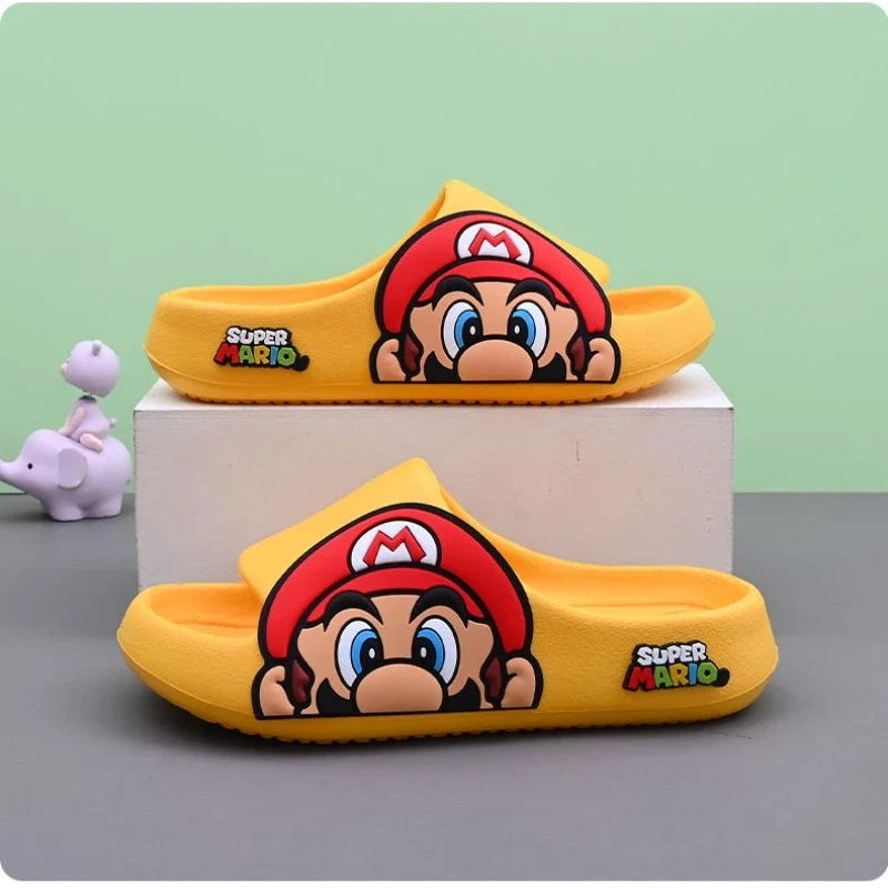 Chinelo Infantil Super Mario Azul – Sandália Confortável Antiderrapante para Meninos e Meninas