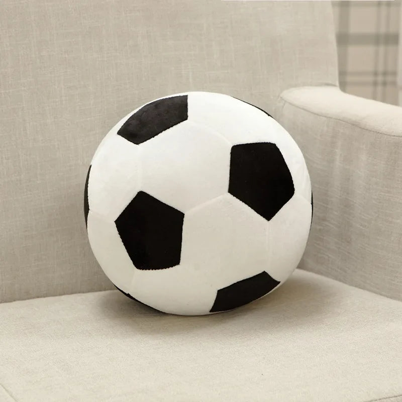 Bola de Pelúcia Decorativa em Formato de Futebol – Almofada Divertida para Crianças e Adultos