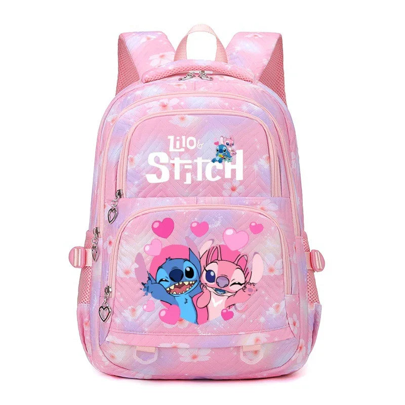 Mochila Stitch Estampada de Grande Capacidade – Mochila Escolar e de Viagem Leve para Mulheres e Meninas