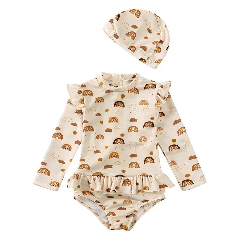 Maiô Infantil UV com Babados