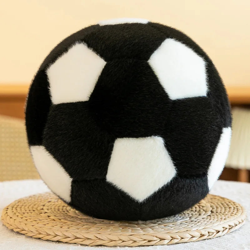 Bola de Pelúcia Decorativa em Formato de Futebol – Almofada Divertida para Crianças e Adultos
