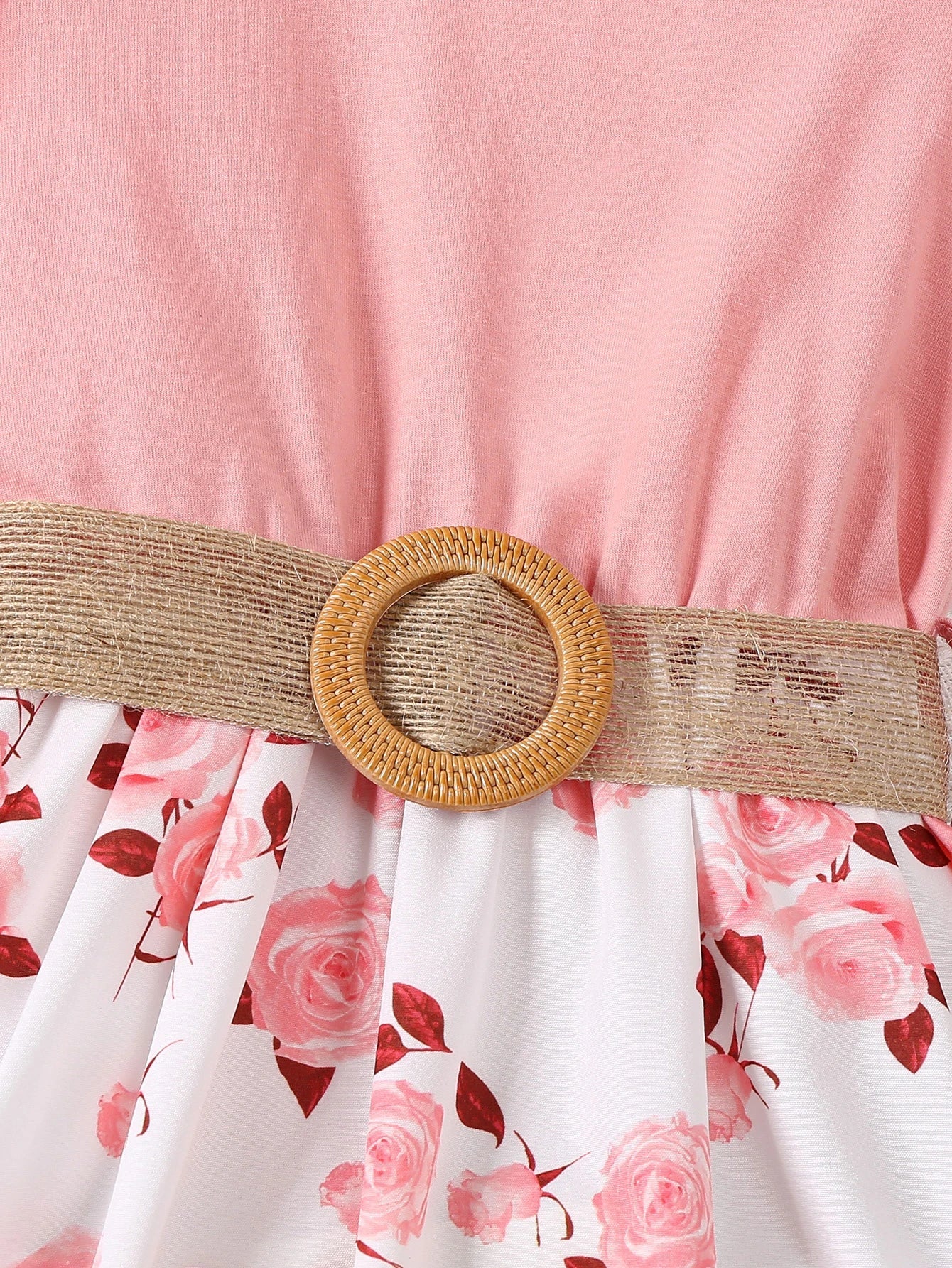 Vestido Infantil Floral de Verão com Babados e Cinto – Estilo Romântico e Mangas Voaladas