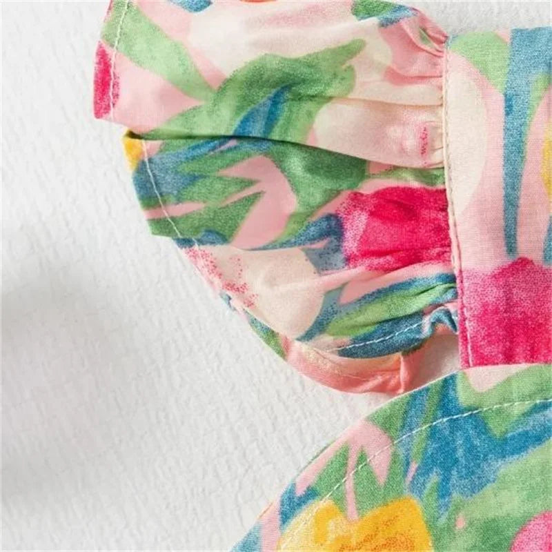 Conjunto Infantil Feminino Floral Colorido – Estilo Alegre e Conforto para Todas as Ocasiões