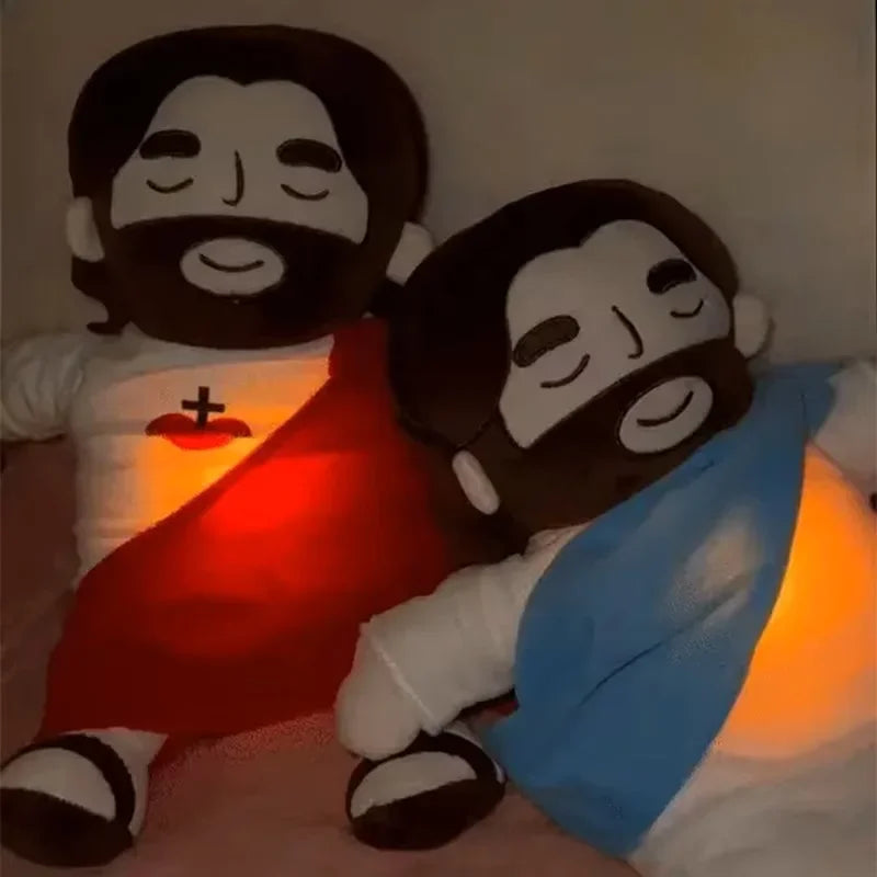 Boneco Interativo Jesus com Luz, Música e Respiração
