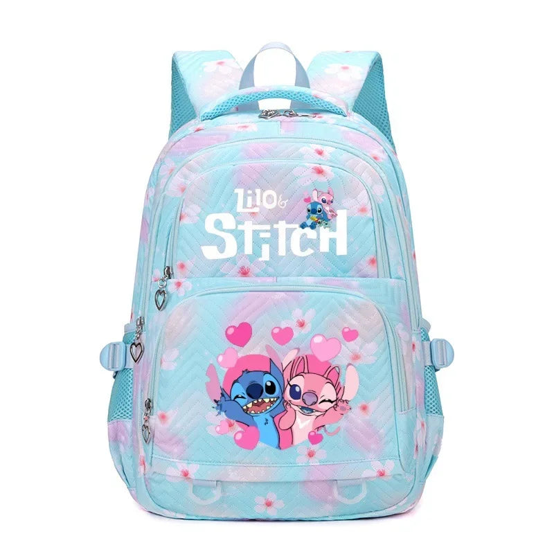 Mochila Stitch Estampada de Grande Capacidade – Mochila Escolar e de Viagem Leve para Mulheres e Meninas