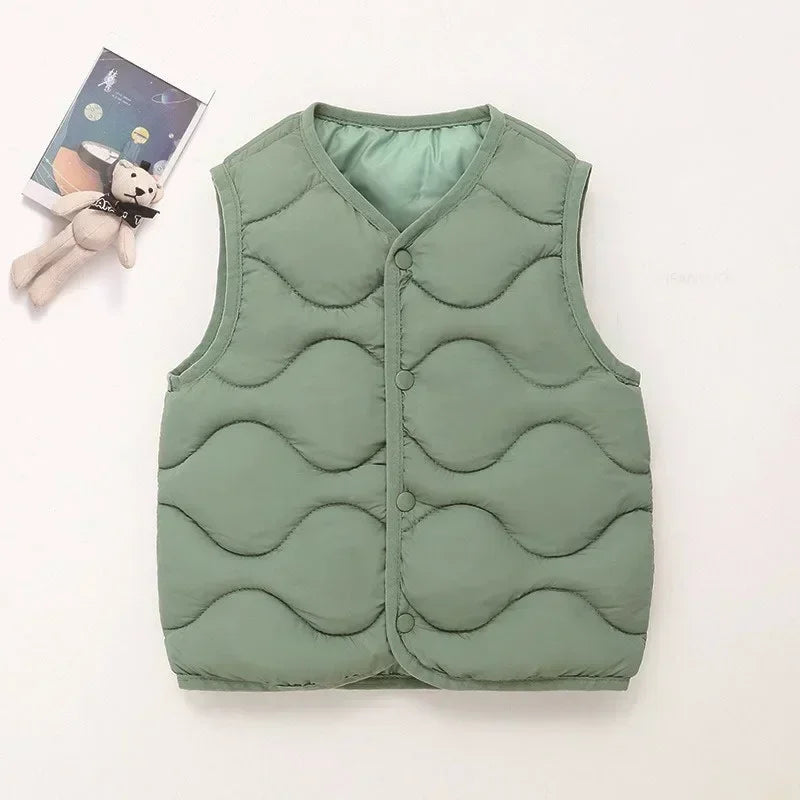 Colete Infantil Acolchoado Amarelo – Conforto e Estilo para os Dias Frios