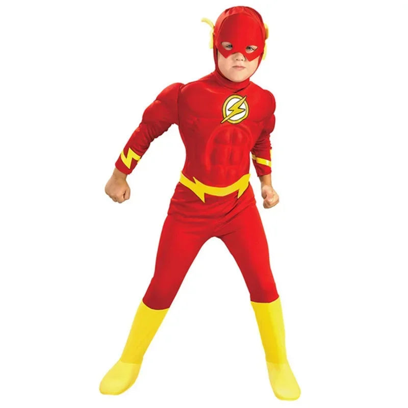 Fantasia Infantil Flash – Super-Herói com Máscara e Músculos