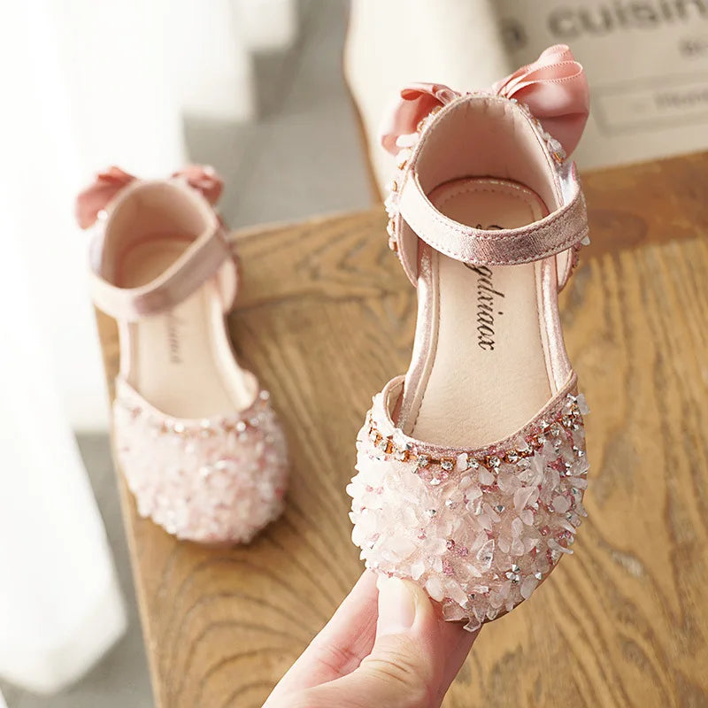 Sapatilha Infantil de Festa com Laço e Pedrarias – Sapato Elegante para Meninas