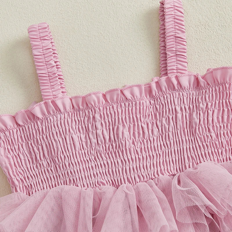 Vestido Infantil Rosa com Babados em Camadas e Laços – Roupa de Festa para Meninas