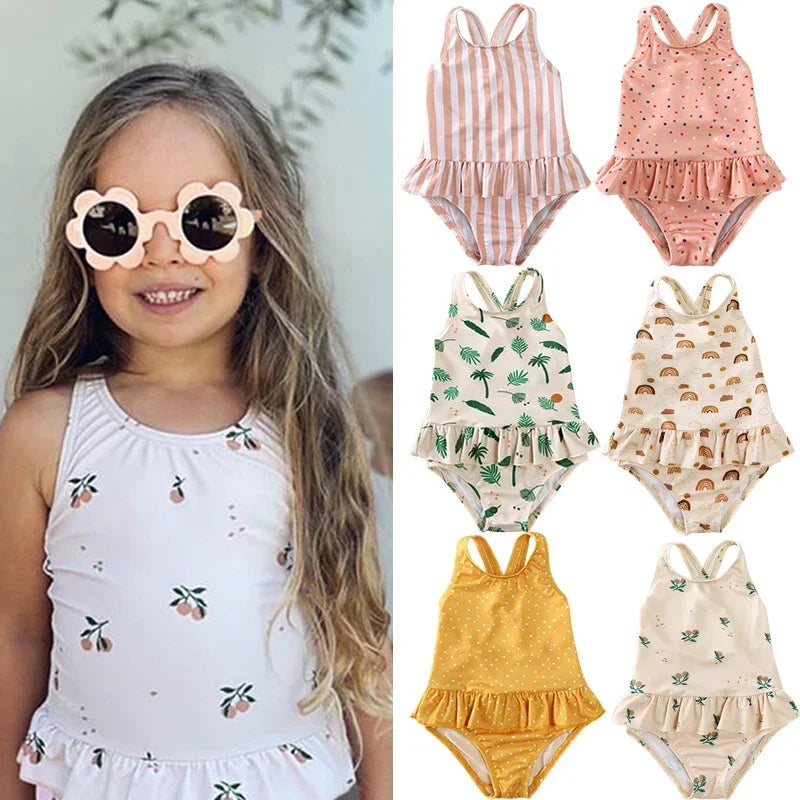 Maiô Infantil UV com Babados