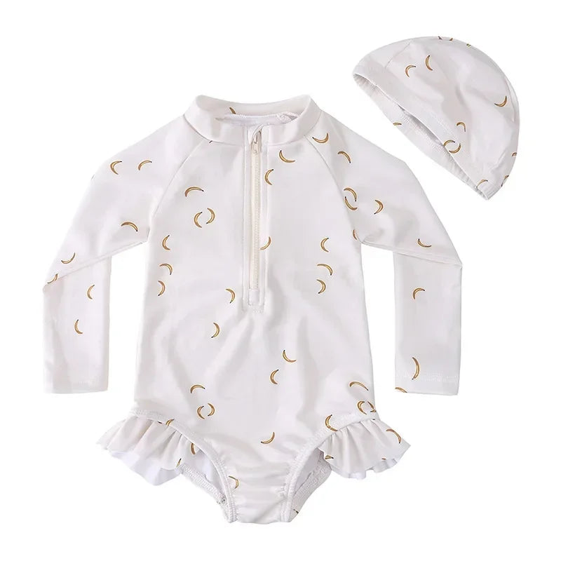 Maiô Infantil UV com Babados