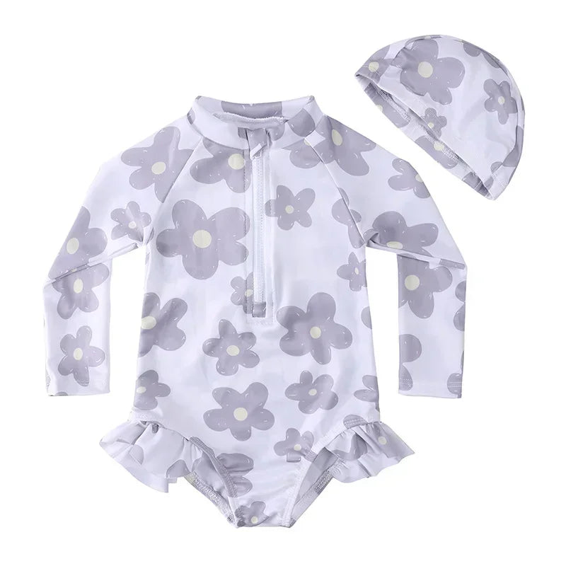Maiô Infantil UV com Babados