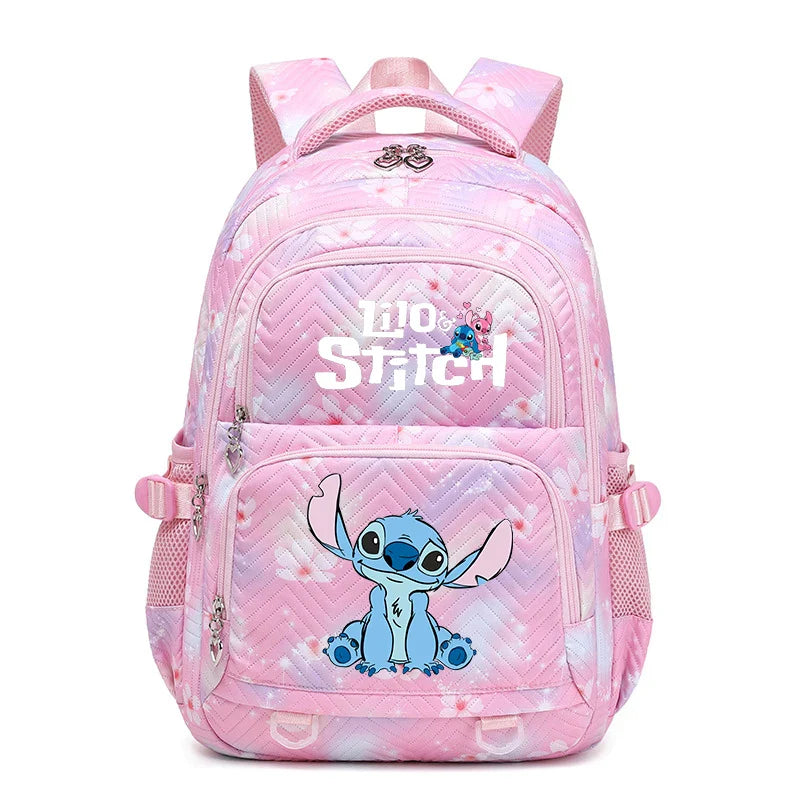Mochila Stitch Estampada de Grande Capacidade – Mochila Escolar e de Viagem Leve para Mulheres e Meninas