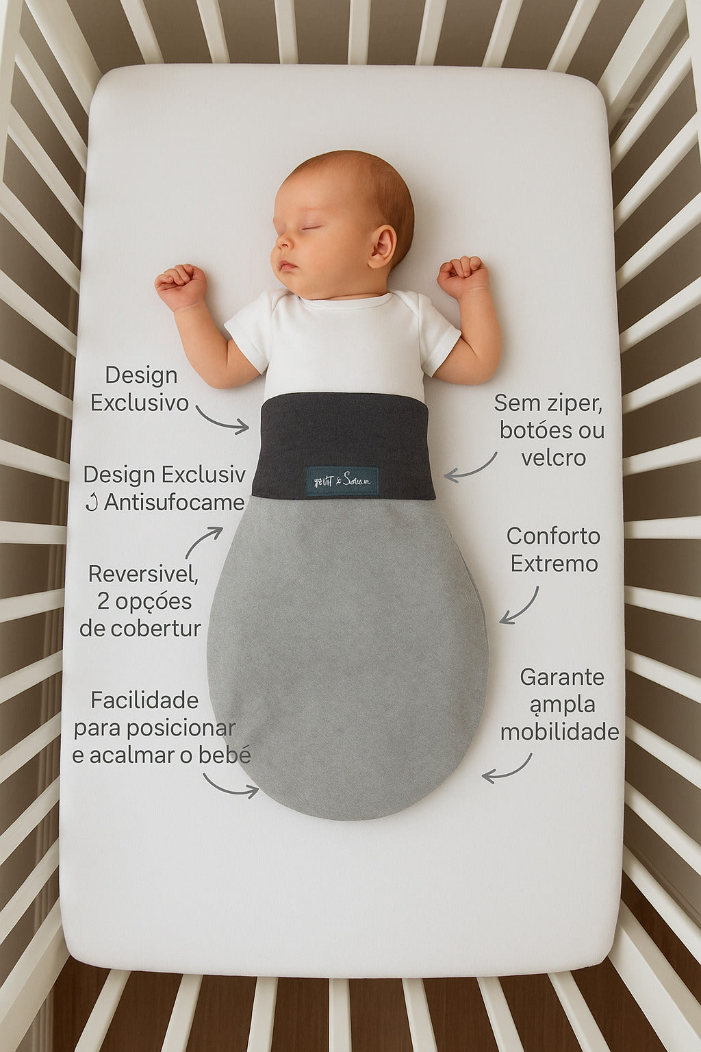 Saco de Dormir Bebê Dorminhoco Mescla-Escuro