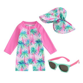 Kit Praia Óculos de Sol Infantis Flexíveis + Conjunto Proteção UV