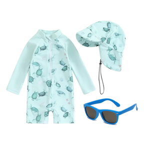 Kit Praia Óculos de Sol Infantis Flexíveis + Conjunto Proteção UV