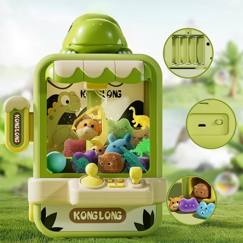 Máquina de Garras Dinossauro – Brinquedo Eletrônico com Música