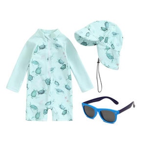 Kit Praia Óculos de Sol Infantis Flexíveis + Conjunto Proteção UV