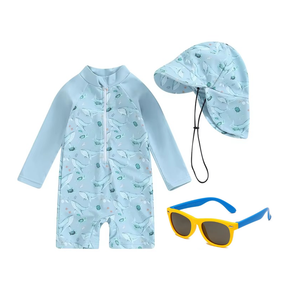 Kit Praia Óculos de Sol Infantis Flexíveis + Conjunto Proteção UV