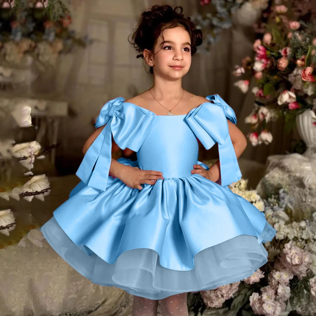 Vestido Princesa Infantil Rosa com Laço – Festa & Cerimónia